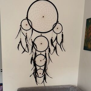 Black Dreamcatcher Wall Hanging